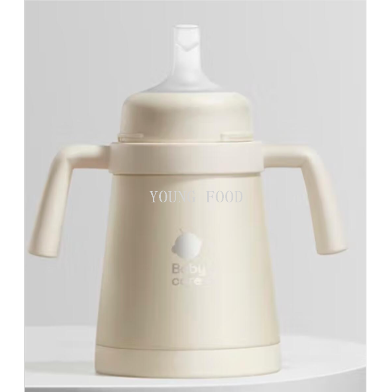 包邮！babycare小月龄歪头仿母乳防呛保温杯-300ml-里瑟米-内钛款