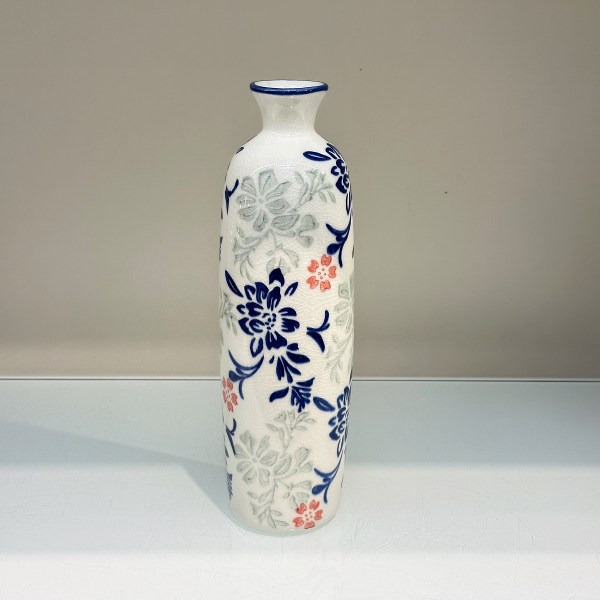 新款高级感复古中式青花瓷陶瓷小口花瓶工艺品客厅电视柜摆件餐厅玄关桌面干鲜花装饰摆件