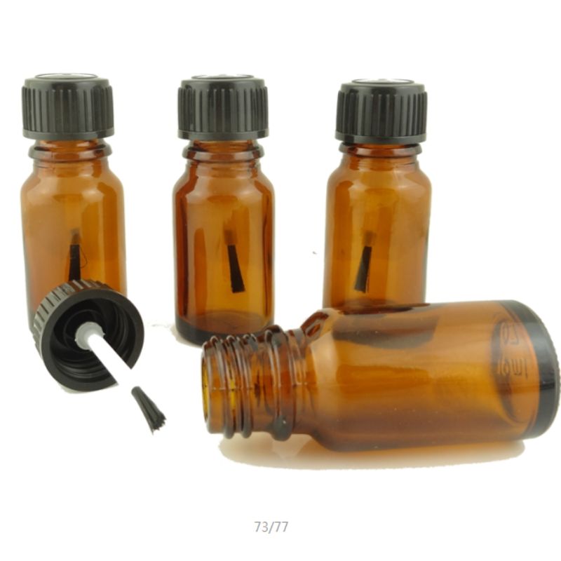 10ML精油瓶棕色玻璃瓶配塑料盖和毛刷DM-046 02