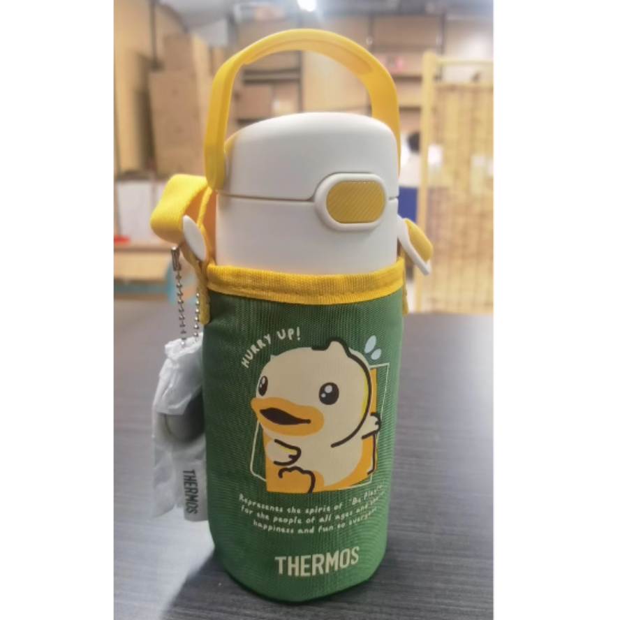 thermos膳魔师X B.Duck联名款高真空不锈钢吸管保温杯 绿色 350mL详情图1