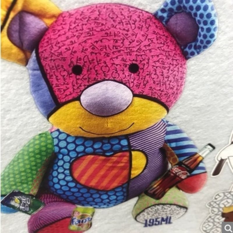 Direct sales from the manufacturer of pink bear heat transfer printing labels for clothing and bags