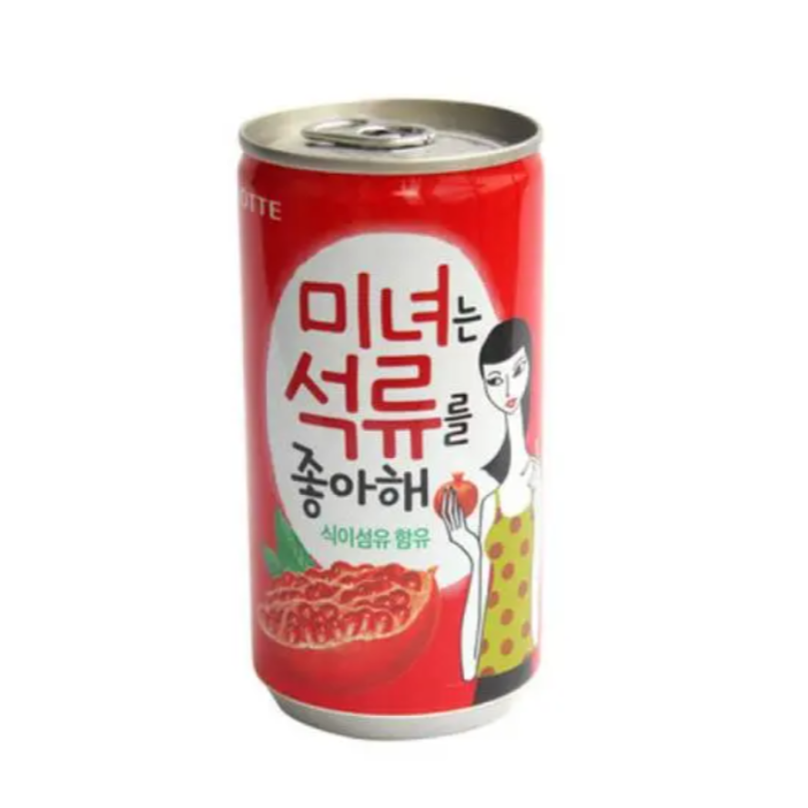 批发包邮 韩国进口休闲食品饮料果汁零食 乐天美女石榴饮料180ML