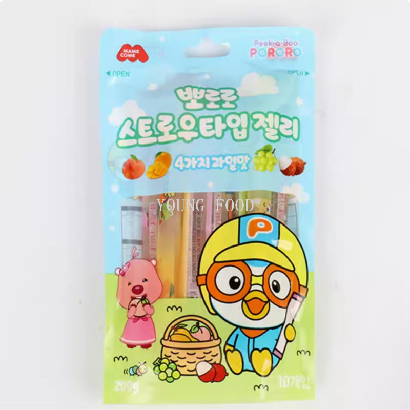 Free shipping Malaysian imported snack food, water jelly, Bole, 200g of various fruit-flavored jelly sticks