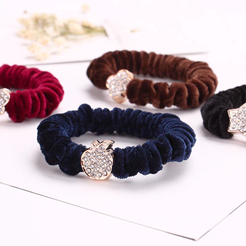 Korean hair accessories, Korean diamond-encrusted velvet hair bands, Japanese and Korean hair bands, Korean version hair ties, ponytail hair bands, hair bands and headwear detail image 3