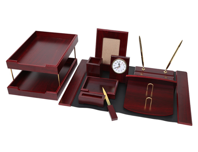 办公套装，文件夹，笔插，台历架，裁纸刀，适用于办公桌，文台，加装，送礼居家