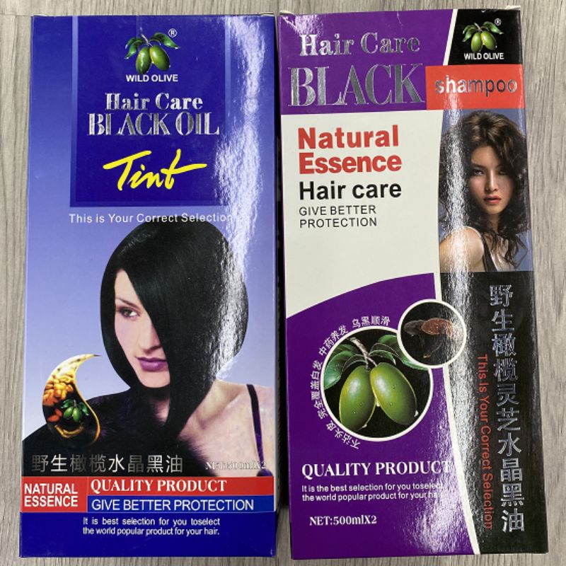 500mlblack oil shampoo野生橄榄清水染发系列02