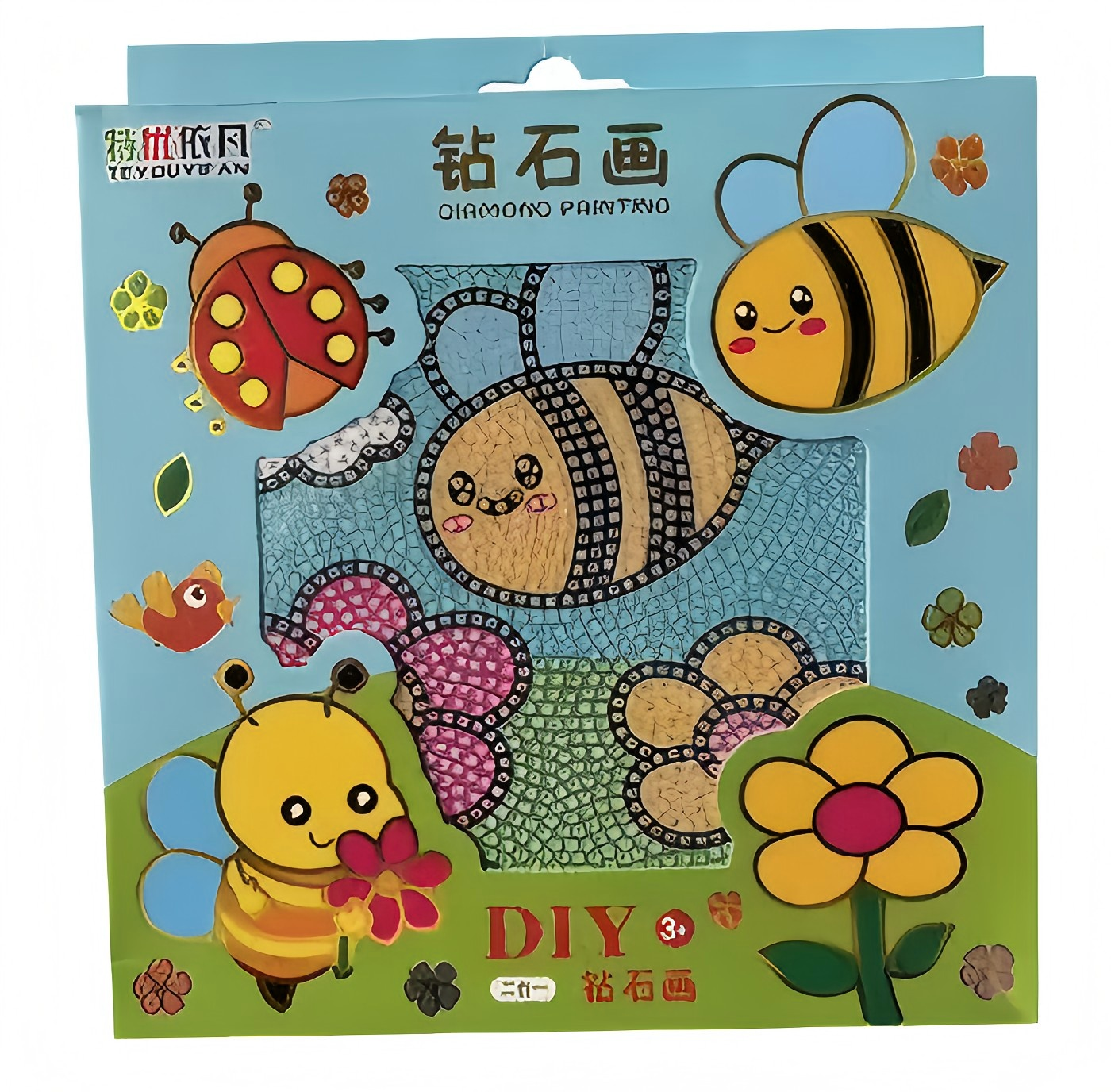 DIY cartoon pattern diamond painting, 18X18 size sticker art details Picture