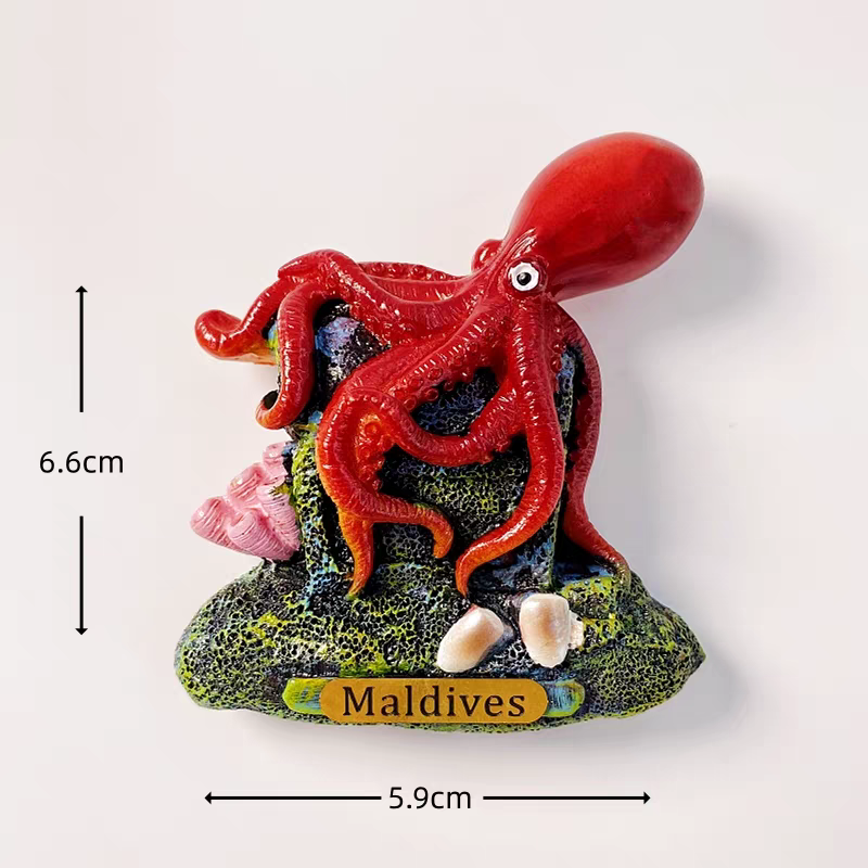A series of creative hand-painted three-dimensional Marine animal decorative items and magnetic fridge magnets for Marine tourism souvenirs in Maldives, South America and other places detail image 5