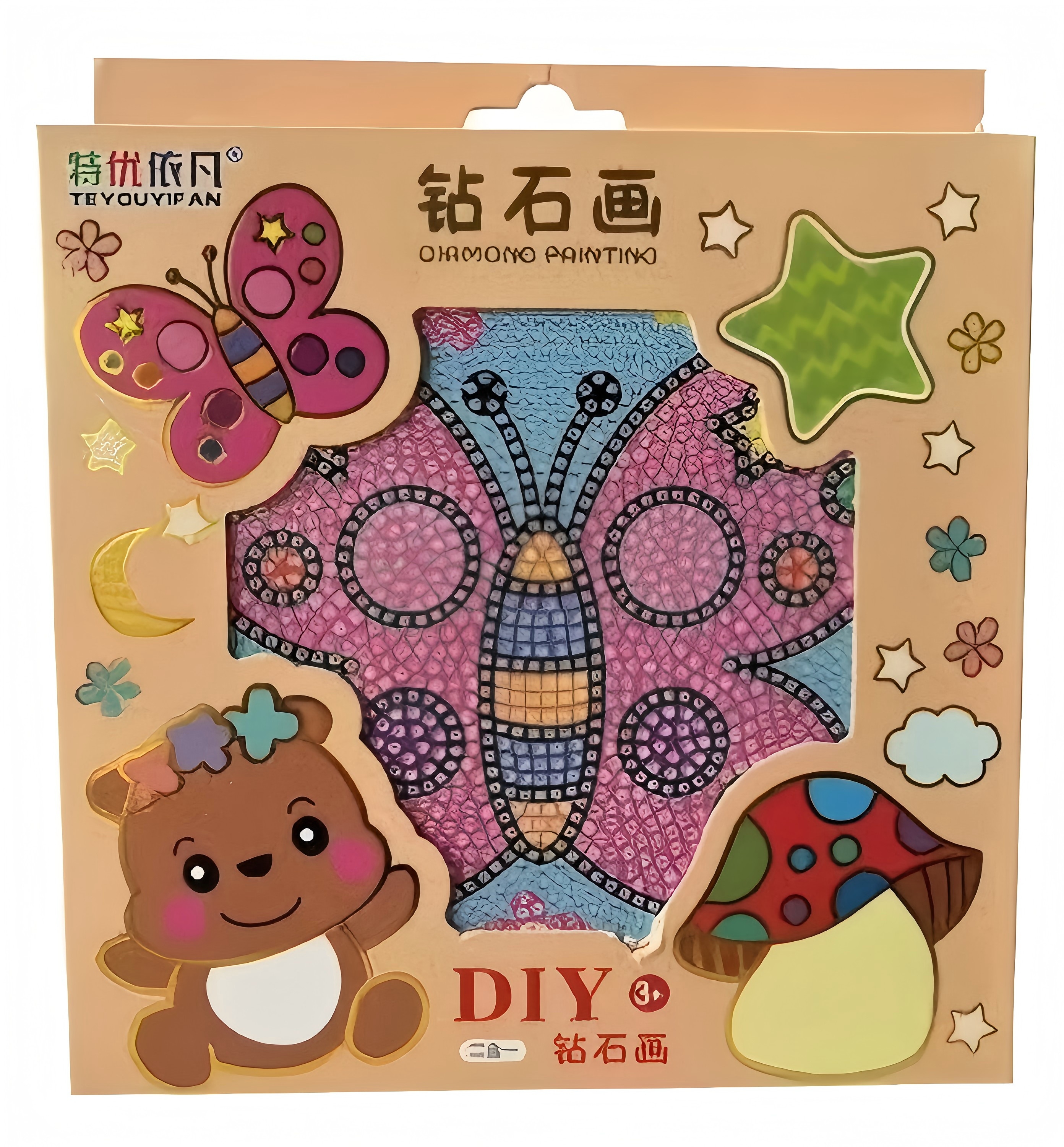 卡通图案钻石画DIY手工尺寸18X18贴纸贴画