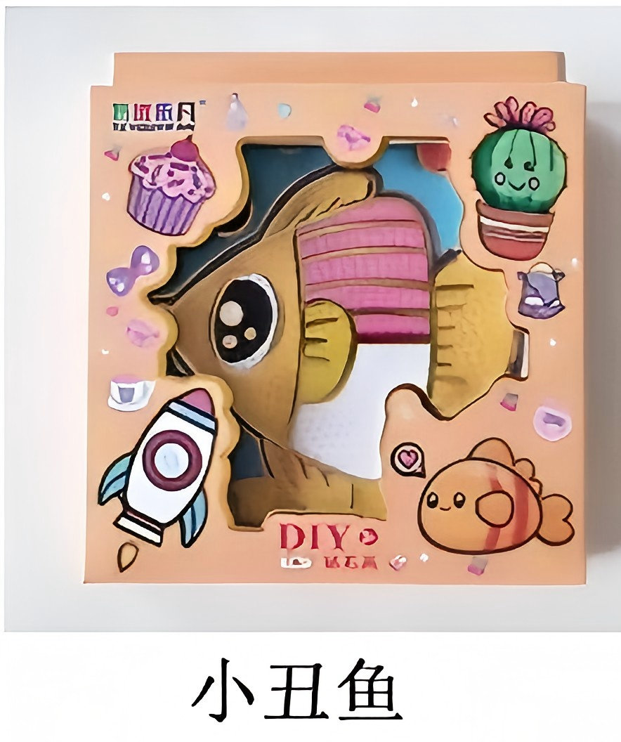 Cartoon paper diamond painting children's DIY toy, size 15X15 Application Scenario