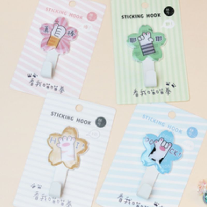 喵喵拳钢制大挂钩强力粘胶墙壁挂架厨房门口粘贴式 免打孔装饰