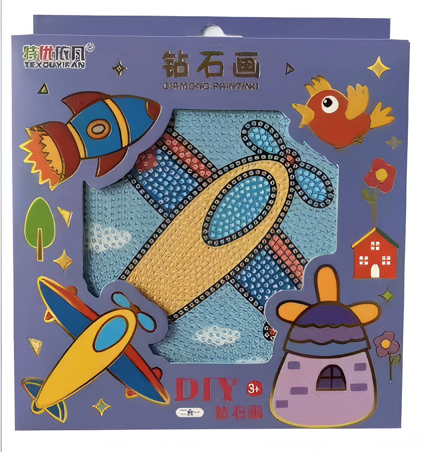 DIY cartoon pattern diamond painting, 18X18 size sticker art pic 2