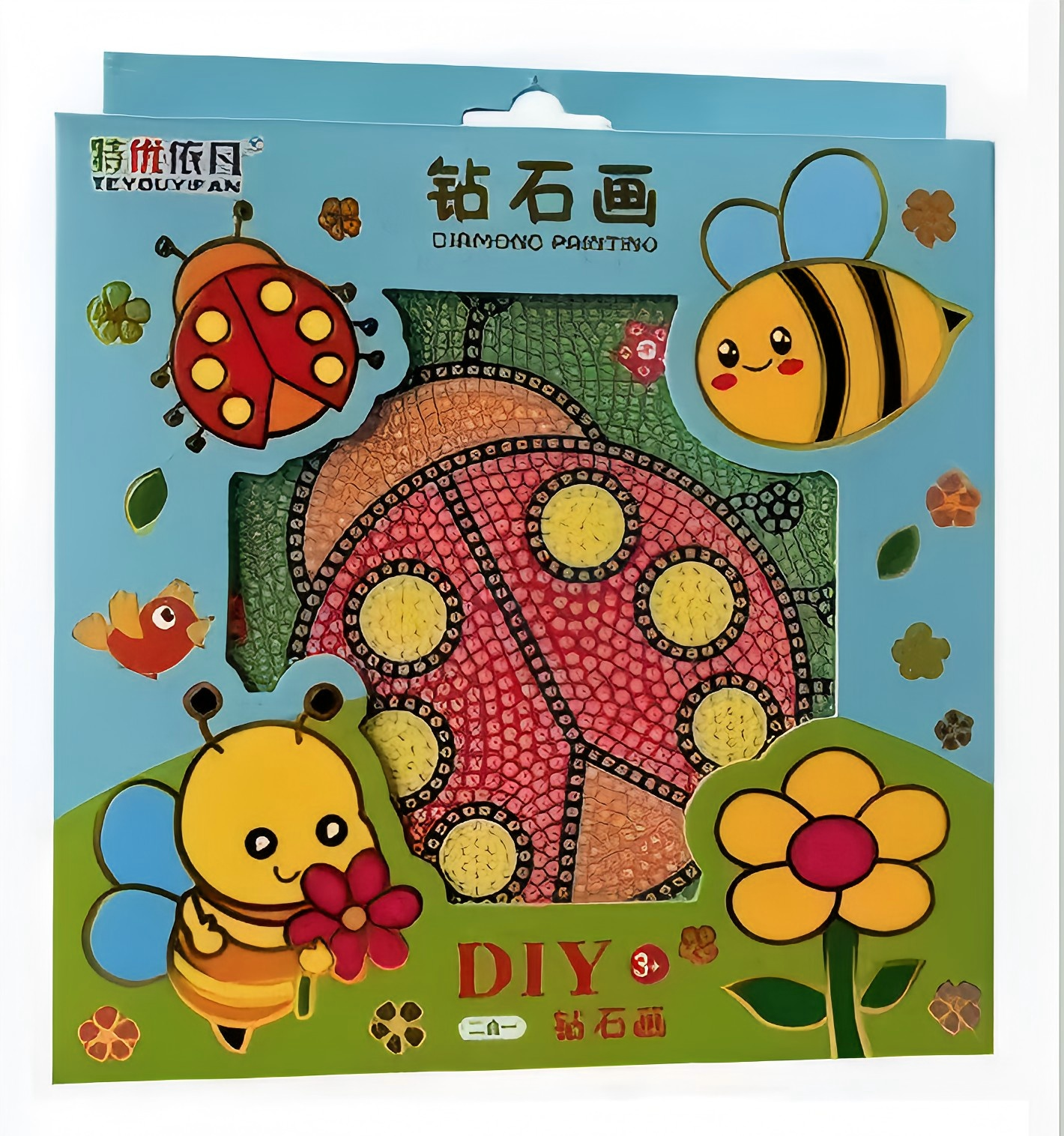 DIY cartoon pattern diamond painting, 18X18 size sticker art pic 4