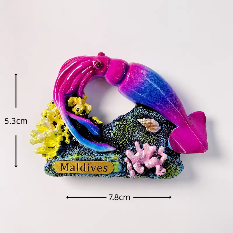 A series of creative hand-painted three-dimensional Marine animal decorative items and magnetic fridge magnets for Marine tourism souvenirs in Maldives, South America and other places detail image 3