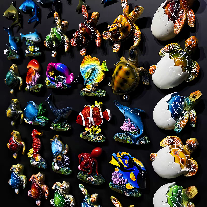 A series of creative hand-painted three-dimensional Marine animal decorative items and magnetic fridge magnets for Marine tourism souvenirs in Maldives, South America and other places Specification image