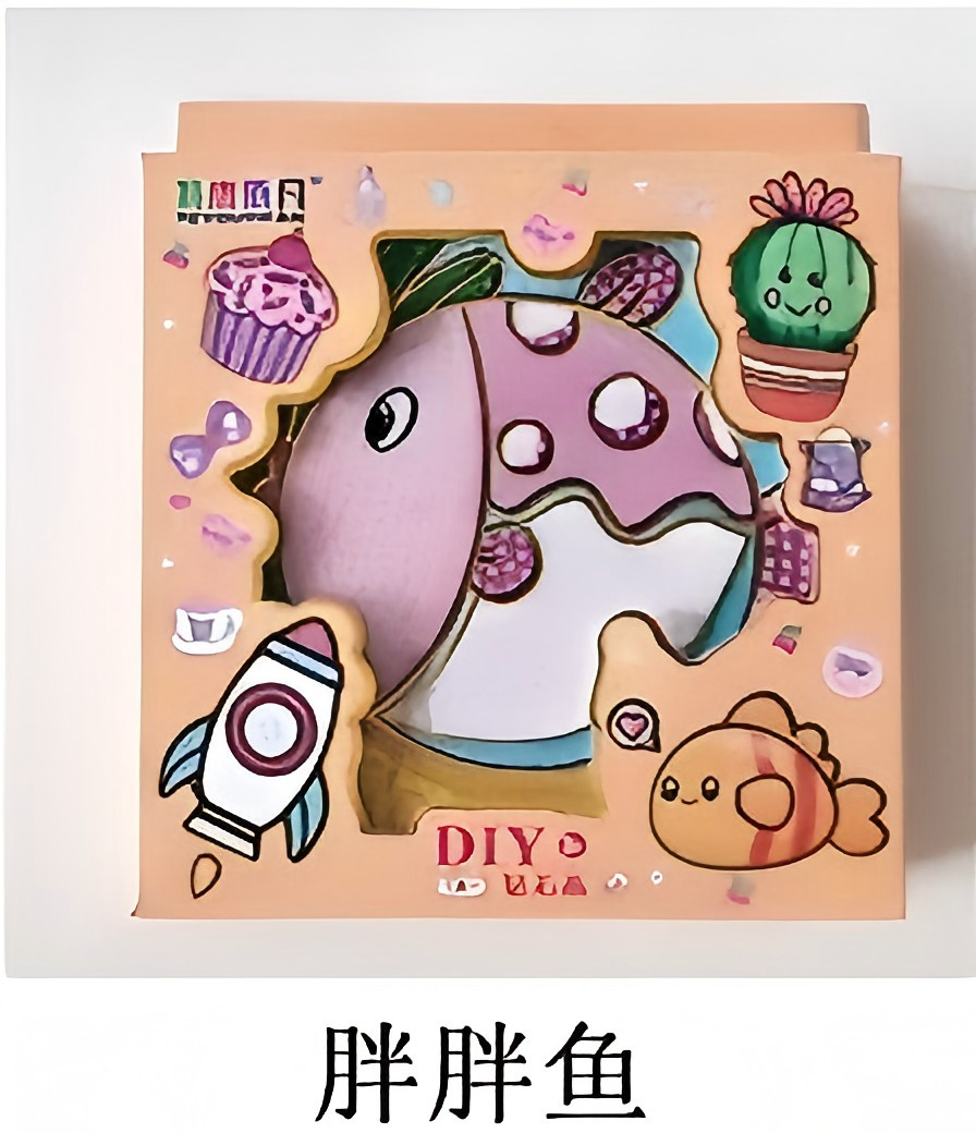 Cartoon paper diamond painting children's DIY toy, size 15X15 pic 12