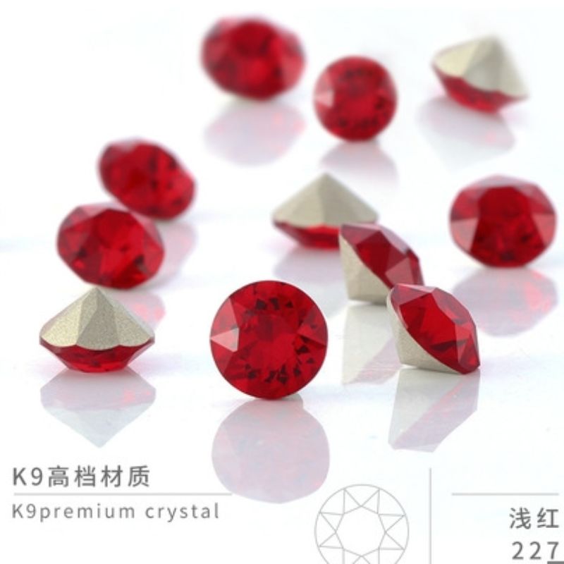Round pointed-bottom irregular-shaped diamond crystal glass nail drill clothing accessories