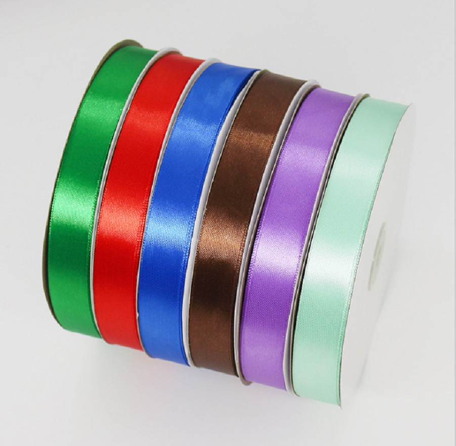 Solid-color silk ribbon flower gift packaging color ribbon polyester satin ribbon