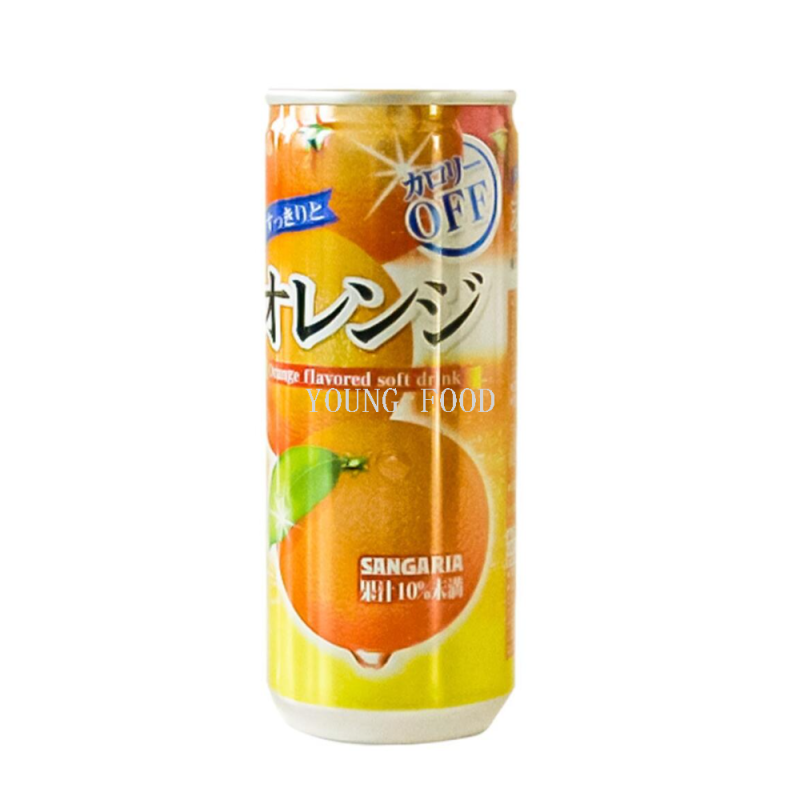 Wholesale free shipping of original Japanese imported juice, snack foods, drinks, SANGARIA orange-flavored beverage 240g details Picture