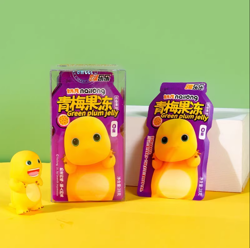 批发包邮蹦乐乐&奶龙青梅果冻百香果味280g水果冻休闲食品零食详情4