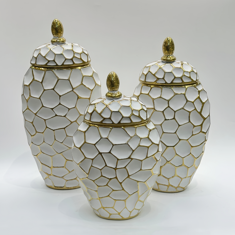 轻奢装新款高级感复古中式陶瓷花瓶工艺品客厅电视柜摆件餐厅玄关桌面干鲜花装饰摆件轻奢装饰摆件花艺客厅餐桌摆设防真插花陶