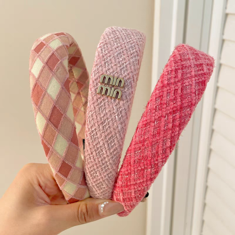 Pink sponge wide-brimmed hairband for women, 2025 new high-end pressure-sensitive hair band, height-increasing top of the head hair bundle, face-washing hairpin detail image 5
