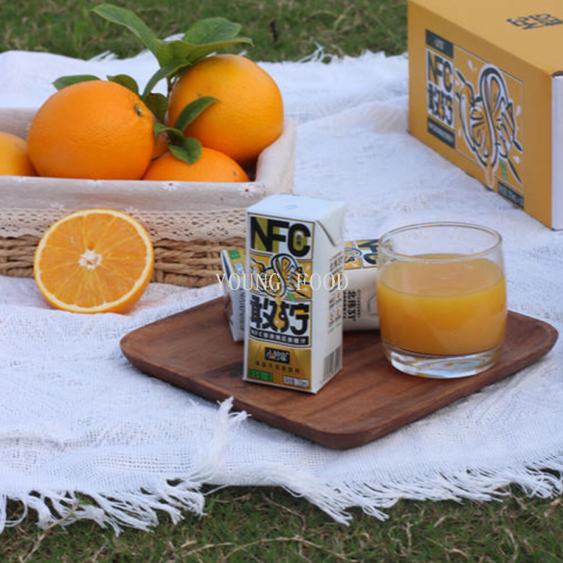 Free shipping wholesale snack food juice: Xiaolingjia Ganning NFC non-concentrated reconstituted Orange Juice 210ml*10 bottles per case Application Scenario