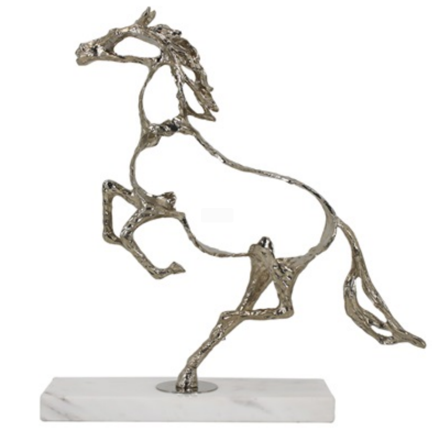 摆件工艺品大理石摆件动物摆件装饰品家居马简约金属金属工艺品镂空异形合金高级高档