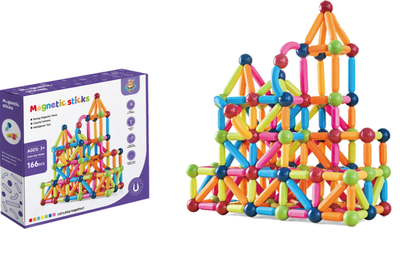 磁力片磁力棒儿童益智玩具增强空间立体想象力玩具儿童玩具DIY材儿童益智玩具玩具儿童2024卡通