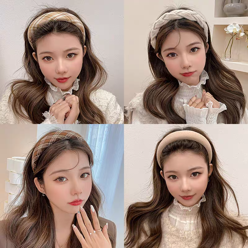 Hair band for children, children's crown, Maillard hair band for women, versatile, high head band for pressing hair, 2025 new style, elegant twist hair clip, hair tie, headwear Item Picture