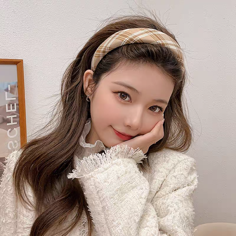 Hair band for children, children's crown, Maillard hair band for women, versatile, high head band for pressing hair, 2025 new style, elegant twist hair clip, hair tie, headwear Specification image