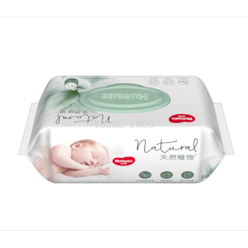 包邮婴童好奇Huggies天然植物小森林湿巾80抽超厚倍柔手口可用