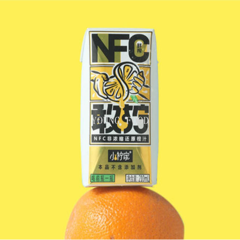 Free shipping wholesale snack food juice: Xiaolingjia Ganning NFC non-concentrated reconstituted Orange Juice 210ml*10 bottles per case details Picture