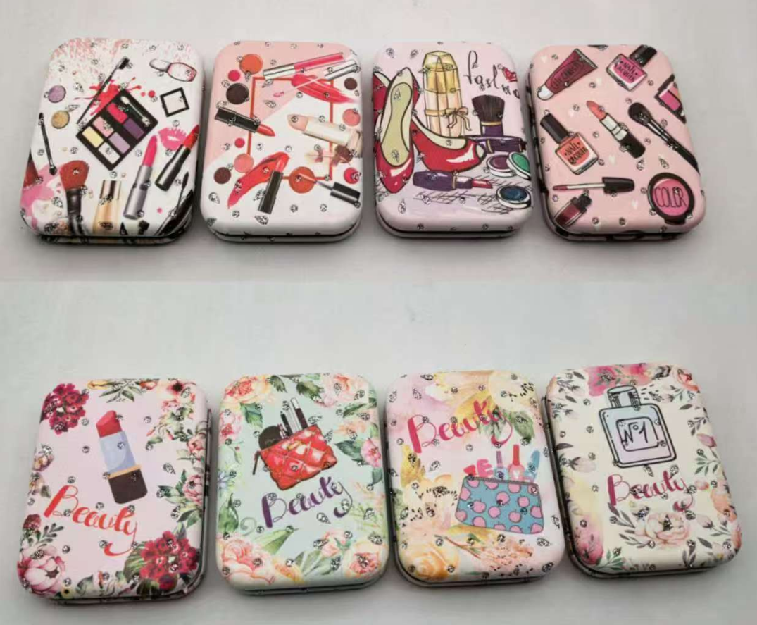 时尚元素化妆镜面包随身镜镜子爱心情人节 方便小巧镜子方形带钥匙扣镜子