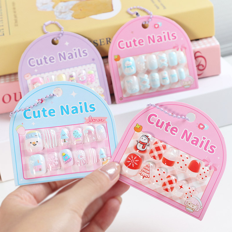 儿童合金戒指/指甲片儿童短款可爱/凤绳/地摊货/美术手工细节图