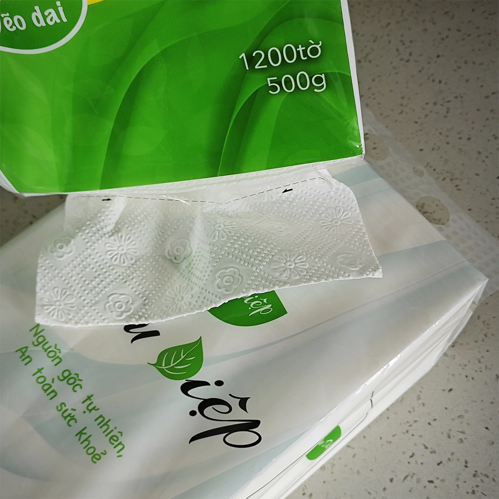 4-layer thickened embossed tissue paper packaging for foreign trade export, large packs of household toilet paper, hand towels, toilet paper, hand-held tissue paper, hanging type, customizable Logo Specification image