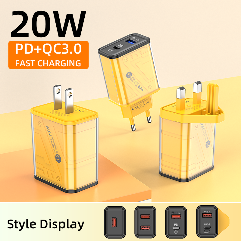 SUOGE charging head charger, digital charger, fast charging, multi-functional portable charger, compatible with Apple and Android mobile phones, tablet charger accessories, 20W charger details Picture
