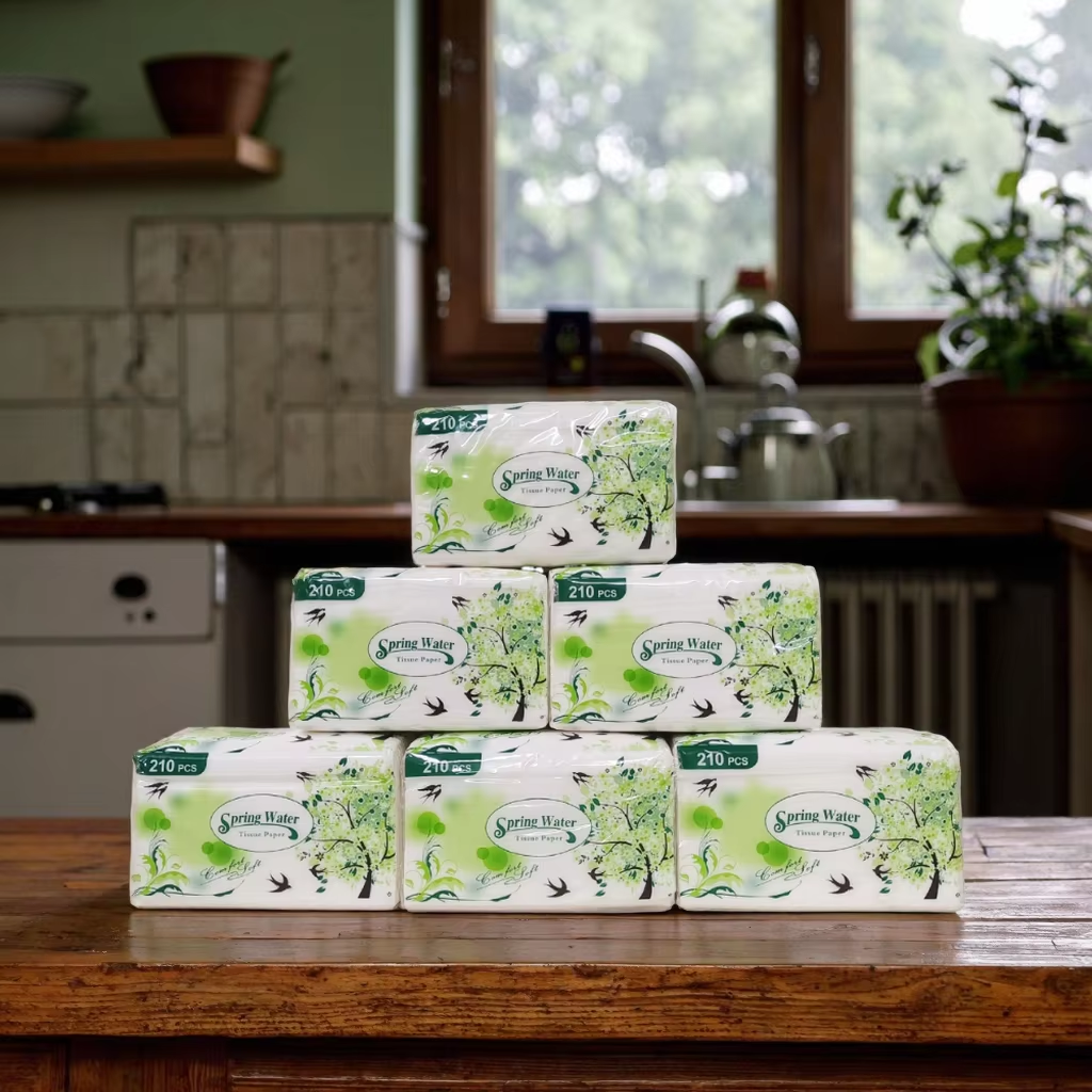 Factory wholesale export tissues, household packaging facial tissues, wettable toilet paper, napkins, household sets, bedroom and dining room paper, facial tissues