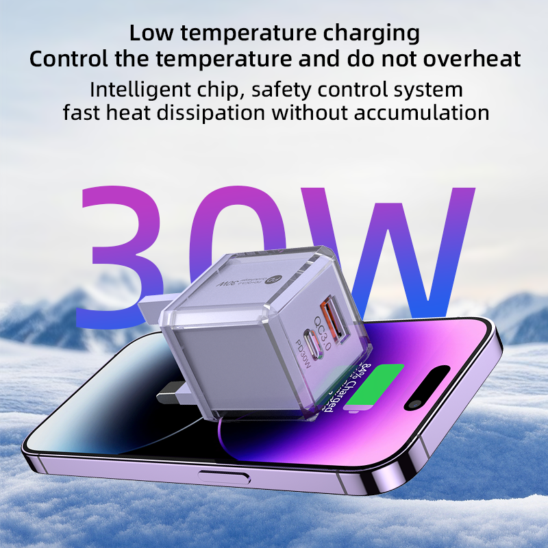 SUOGE charging head charger, digital charger, fast charging, multi-functional portable charger, compatible with Apple, Android mobile phones, tablet charger accessories, 30W Application Scenario