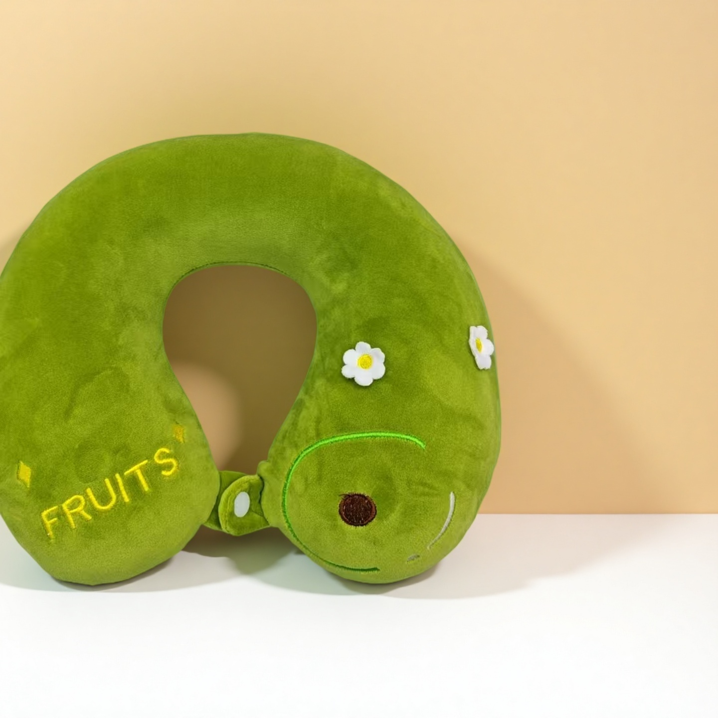 U型枕充气 旅行必备颈枕 轻便便携保护颈椎旅行记忆泡沫粒U型枕 舒适颈部靠枕 白底实物图