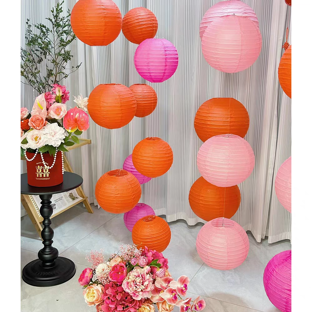 8寸彩色纸灯笼 节日派对装饰灯笼