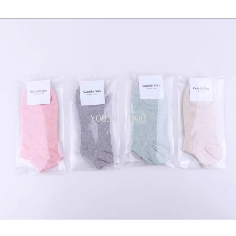 批发WNS-4专柜韩国进口女士短袜纯色短筒棉袜子舒适透气低帮浅口