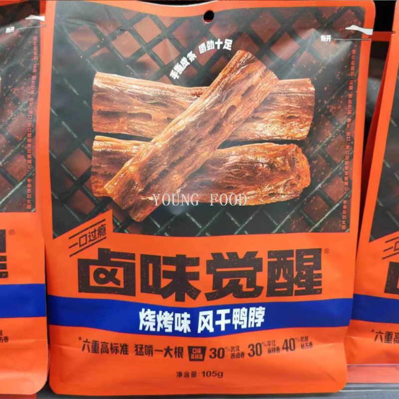 批发包邮休闲食品肉制品卤味下酒菜卤味觉醒风干烤脖香辣味105g细节图