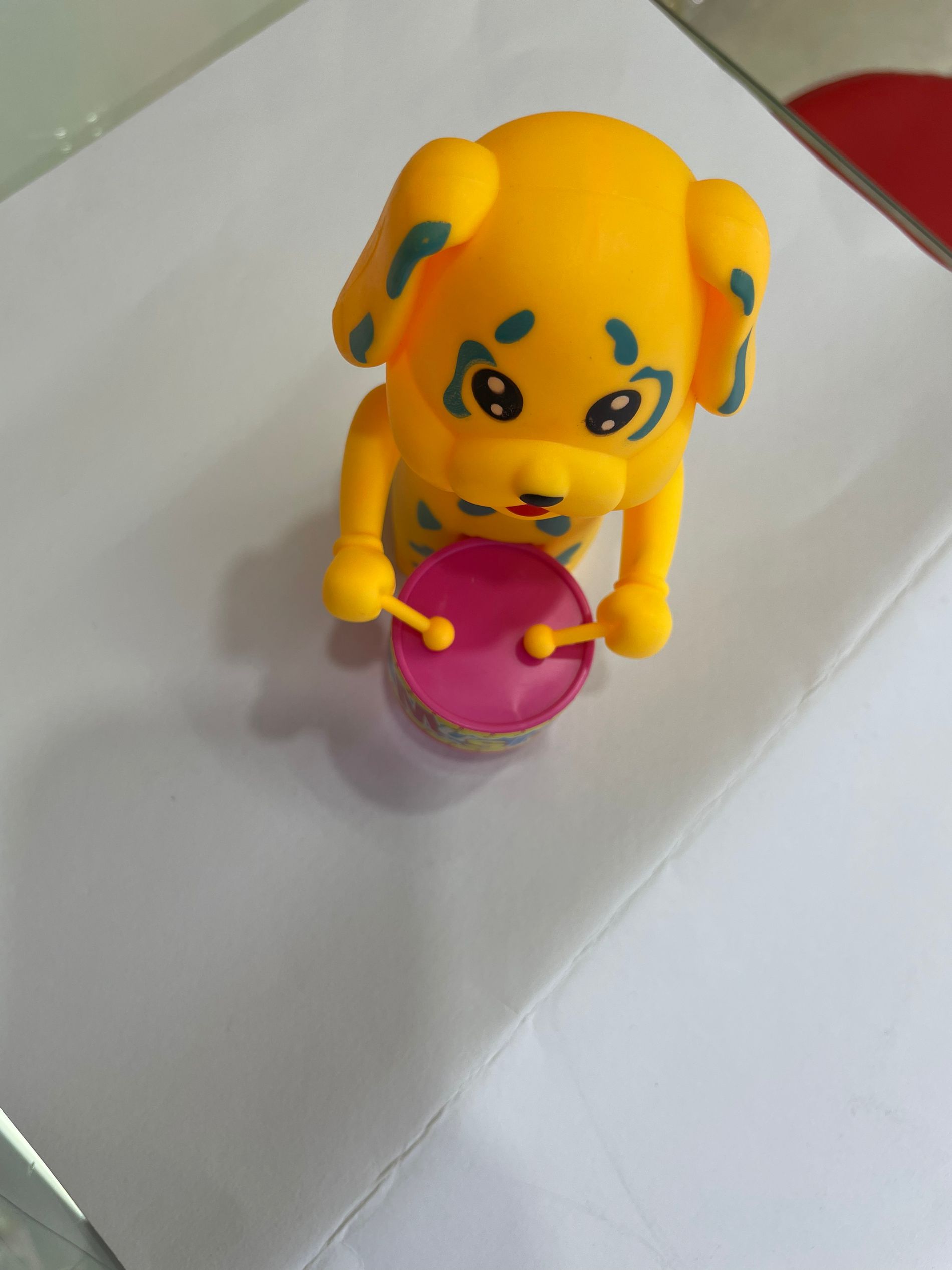 儿童玩具动物敲鼓小狗模型OPP袋装