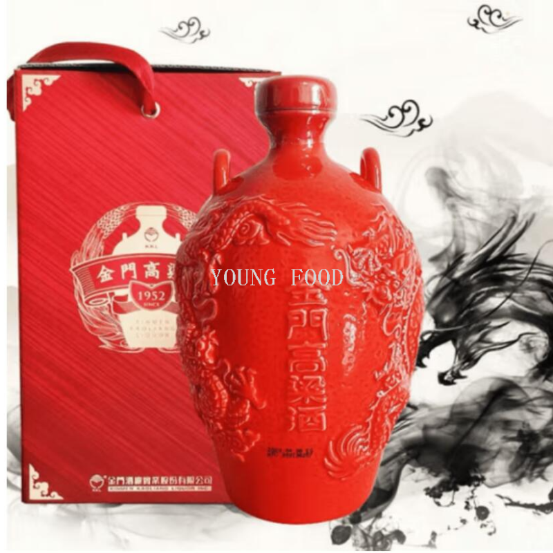 批发包邮台湾进口白酒烈酒烧酒 鸿龙佳酿金门高粱酒1000ml 53%vol details Picture