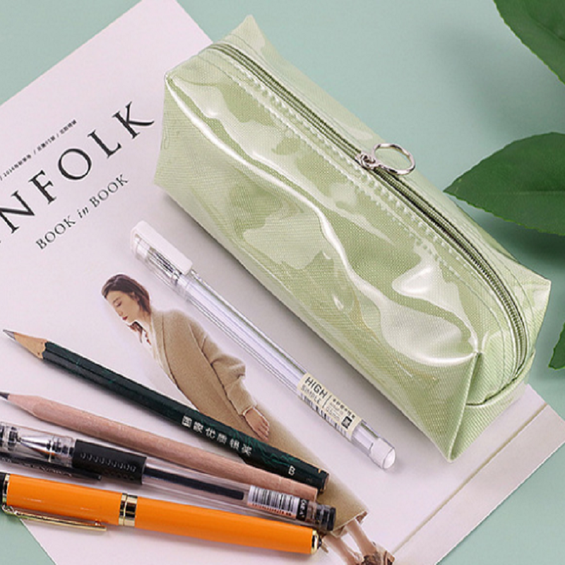 Multi-functional zipper bag, student stationery pen case, solid-color makeup bag, cylindrical storage 1