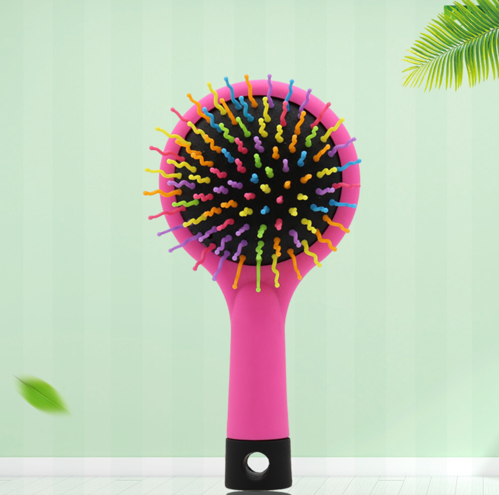 现货供应韩国彩虹梳美发梳子携带方便小梳子防静电彩虹按摩气囊2