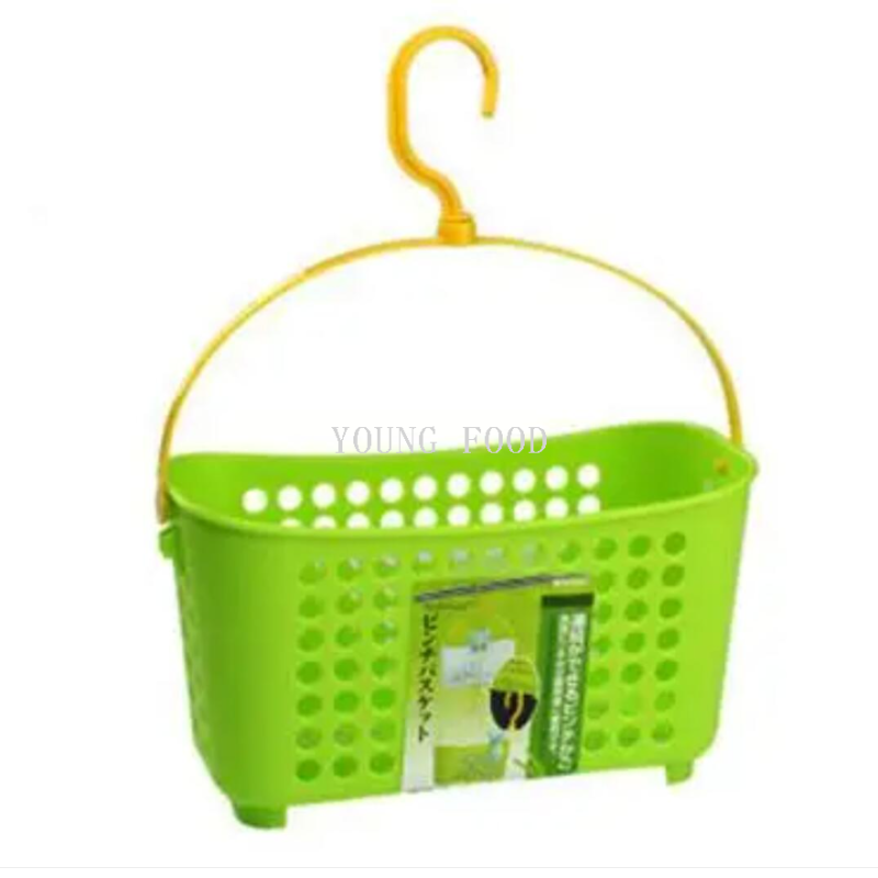 包邮批发 日本进口INOMATA 带挂钩长方形收纳篮S 绿色 日用百货