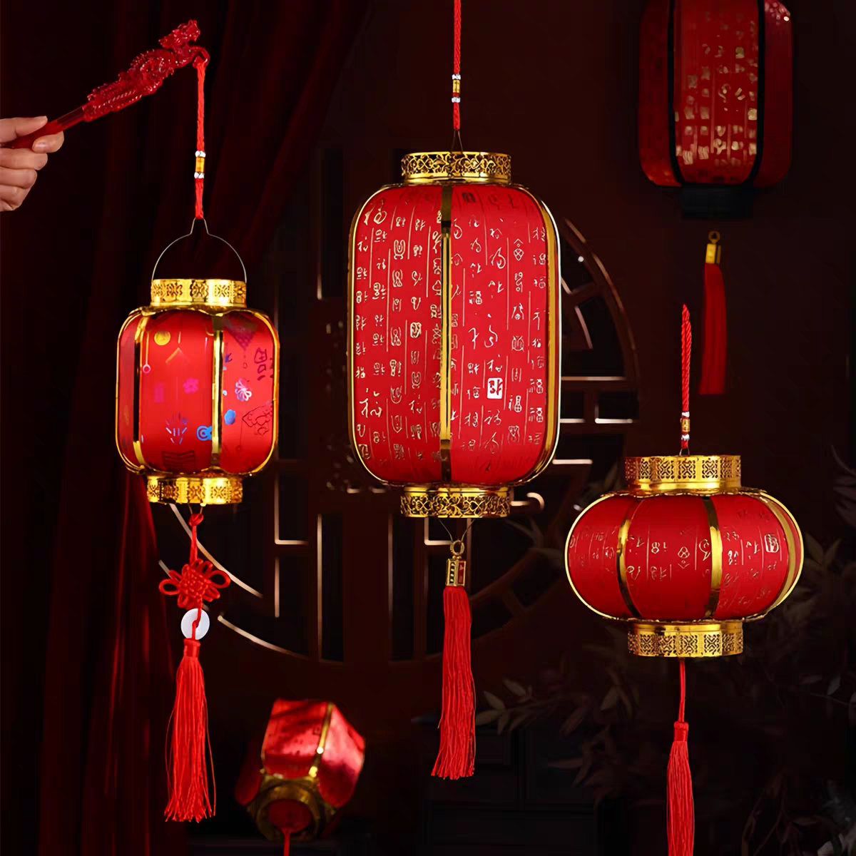 喜庆灯笼，节日灯笼，中秋中秋元宵手提灯笼儿童灯笼醒狮灯笼手工