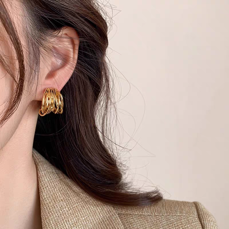 时尚珍珠耳环烧焊锆石耳饰简约气质耳环女韩版百搭耳饰品产品图